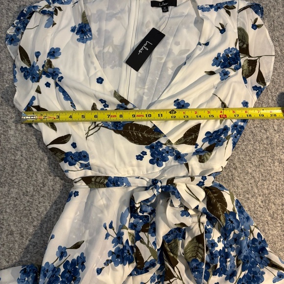 Lulus Women’s French Countryside Floral High-Low Dress XL White Blue New - Picture 10 of 12